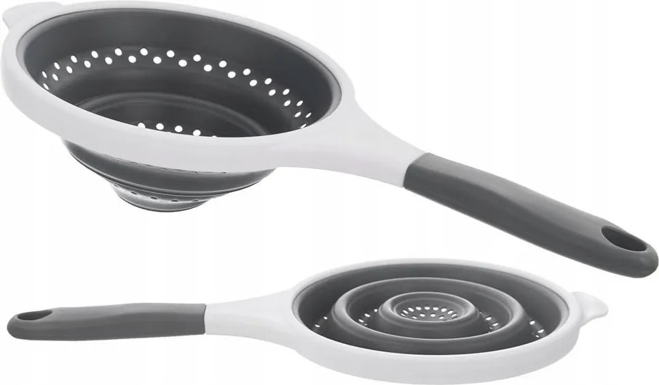 Konyhai Szilikon szűrő összecsukható cédrusfa hosszú nyéllel 25,5cm