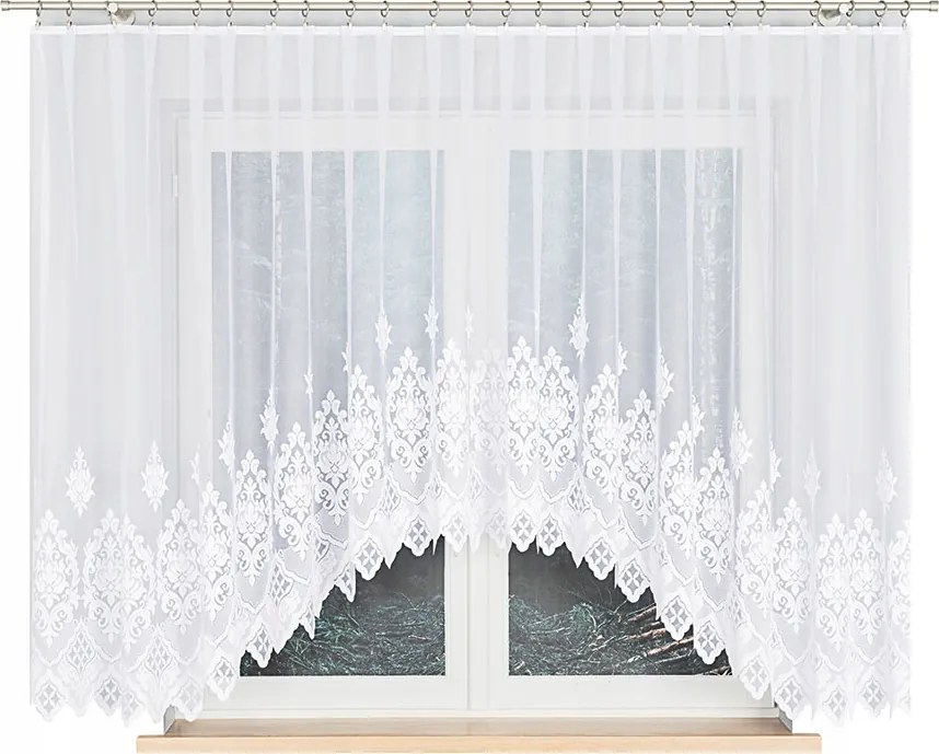 Jacquard függöny békák számára Ludmila 400x160 fehér