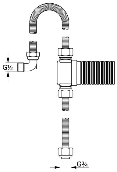 GROHE 28995000 - Bekötőkészlet TALENTOFILL DN 20 fényes króm