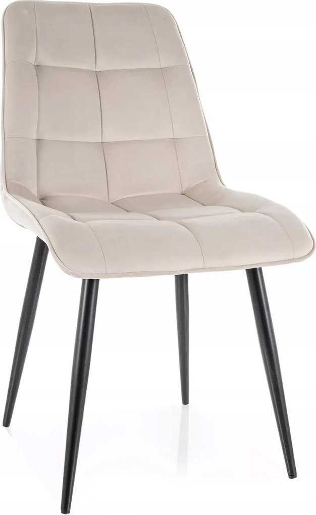 Chic Velvet kárpitozott szék, fekete váz/ világos Bézs , bluvel 30