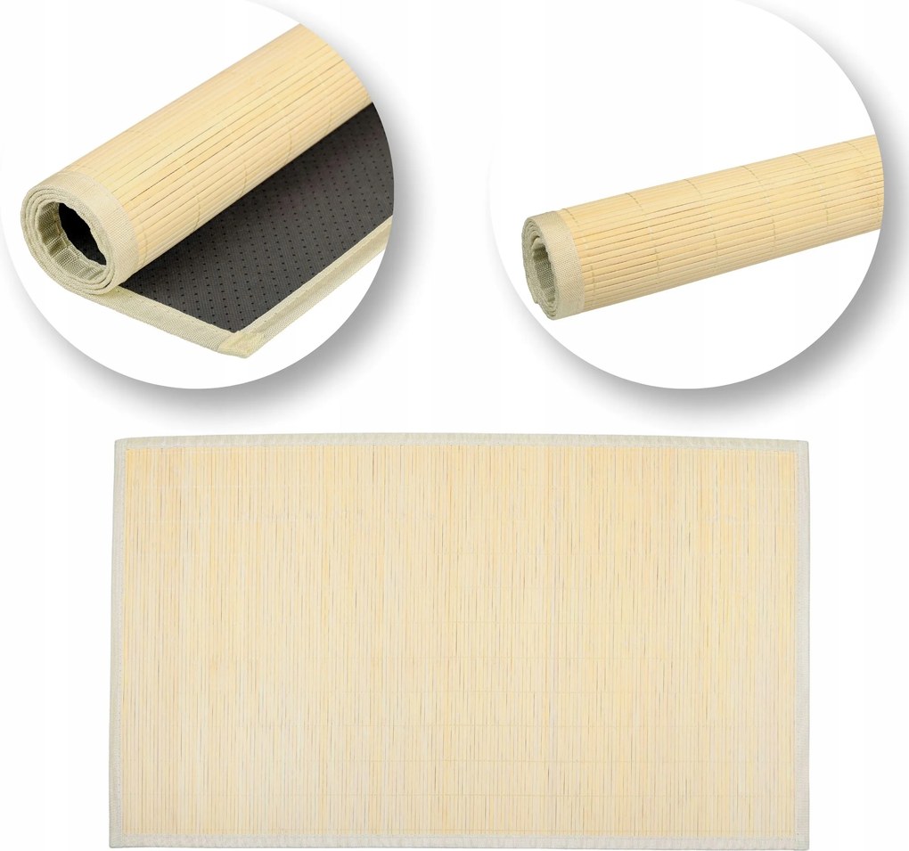 Bambusz Szőnyeg Fürdőszoba Csúszásgátló Szőnyeg Konyha Natural 60x90 cm