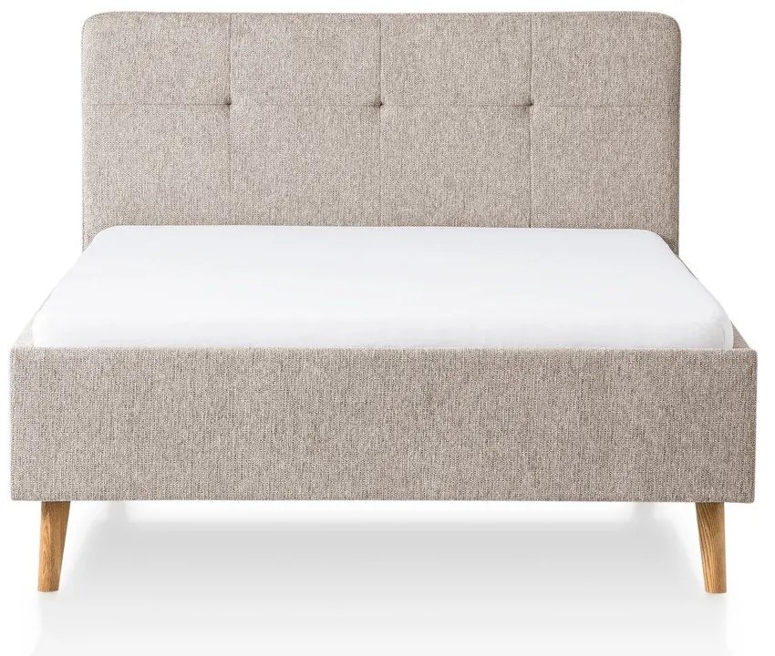 Szürke-barna kárpitozott franciaágy ágyrács nélkül 140x200 cm Smart – Meise Möbel