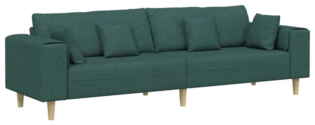 Szövet kanapé párnával Sötétzöld 208 cm szövet
