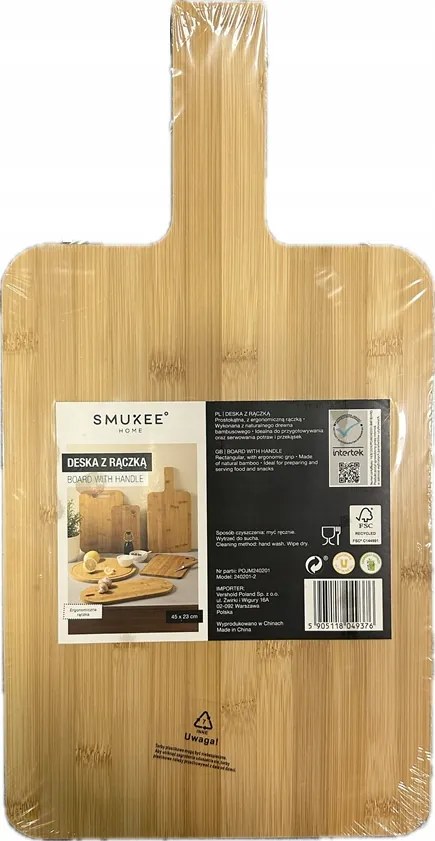 Vágódeszka Smukee Bambusz nyéllel 45 x 23 cm