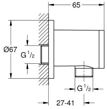 GROHE 26963001 - VITALIO UNIVERSAL 12” falikönyök, fényes króm