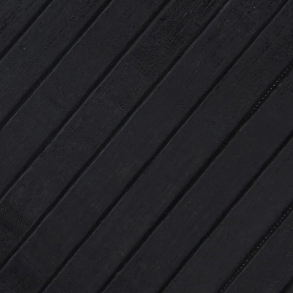 négyszögletű fekete bambusz szőnyeg 60 x 200 cm