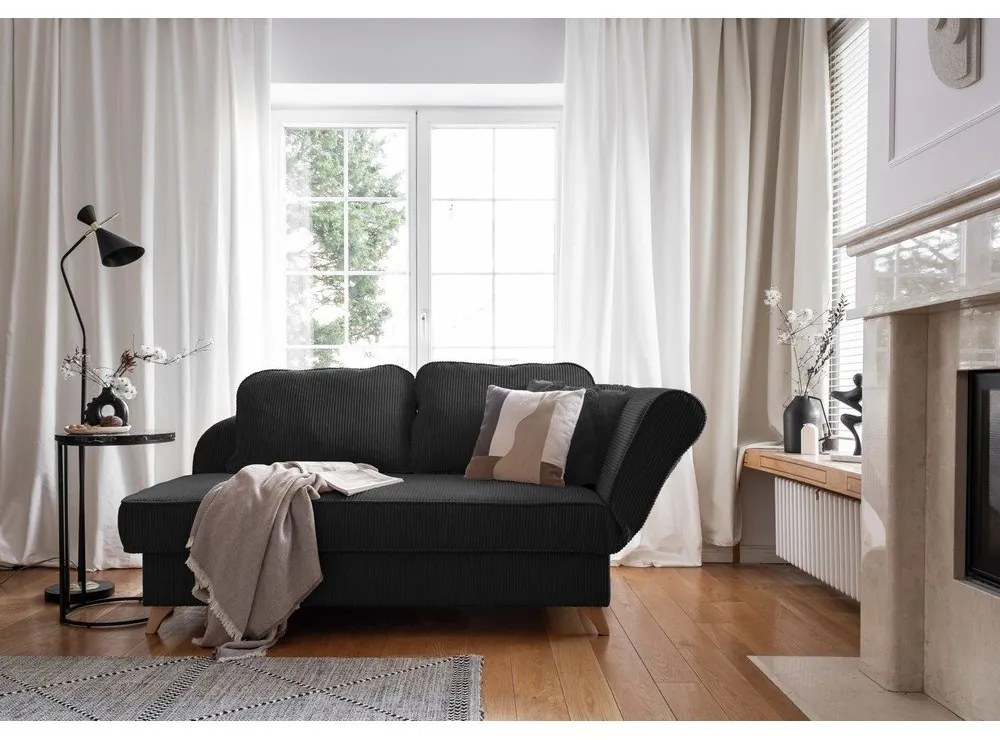 Antracitszürke kordbársony heverő (jobb oldali) Chic Charlotte – Miuform