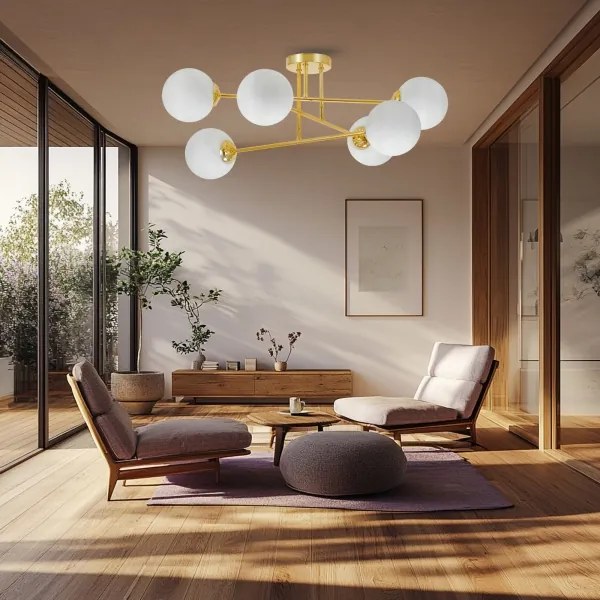 Csillár 6xE27/35W/230V átm. 80 cm arany