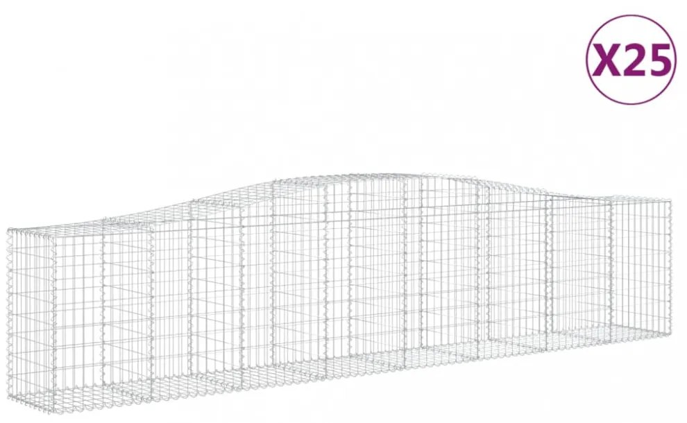 25 db íves horganyzott vas gabion kosár 400x50x80/100 cm