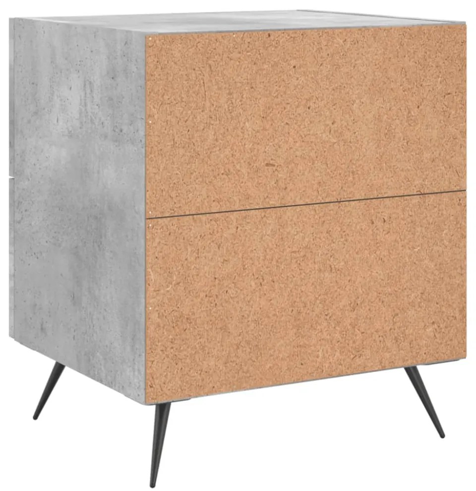 2 db betonszürke szerelt fa éjjeliszekrény 40 x 35 x 47,5 cm