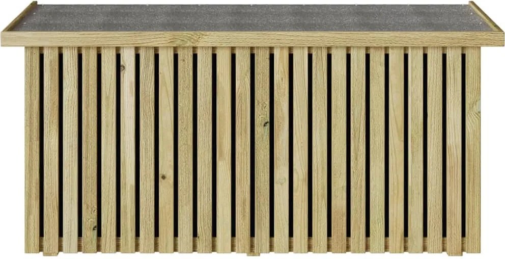 vidaXL Kerti Tároló Doboz tárolóval Természetes 119 x 44 x 58,5 cm