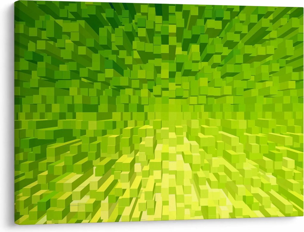 Sárgászöld kockák képe (70x50 cm)