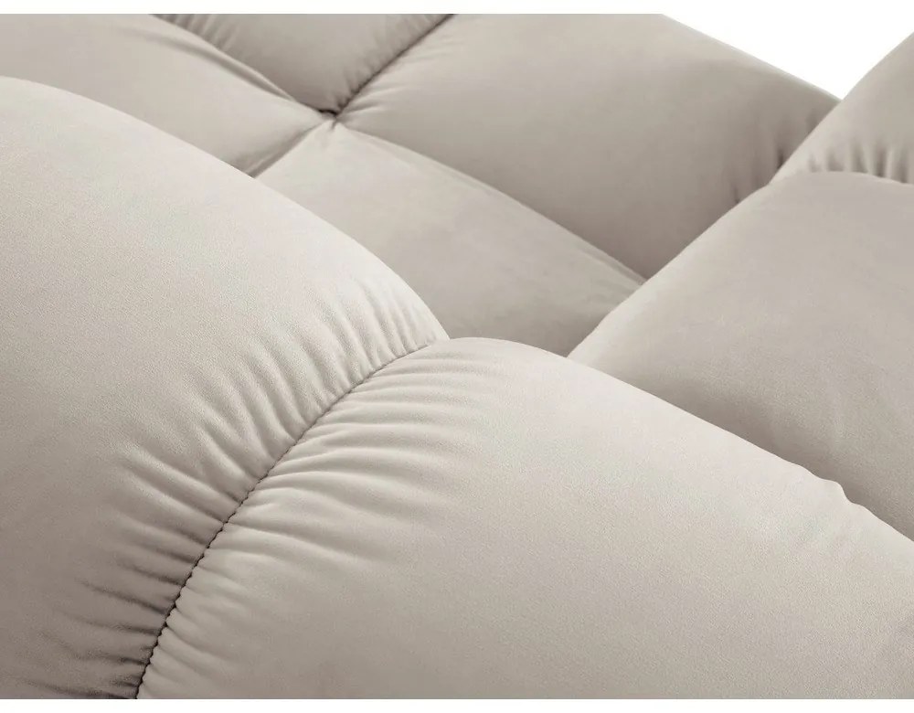 Bézs bársony moduláris sarokkanapé (bal oldali) Bellis – Micadoni