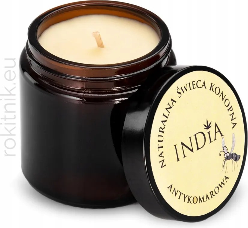 Kender illatgyertya szúnyogok, rovarok ellen, relaxáló, masszázshoz 90g