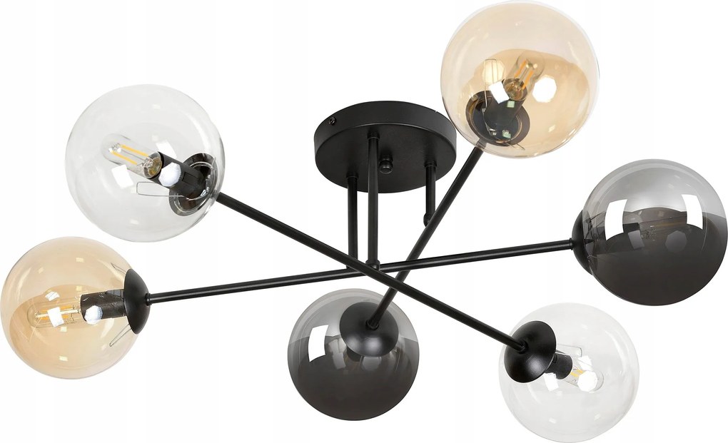 Nappali lámpa, három színes gömb, alacsony helyiségbe Brendi