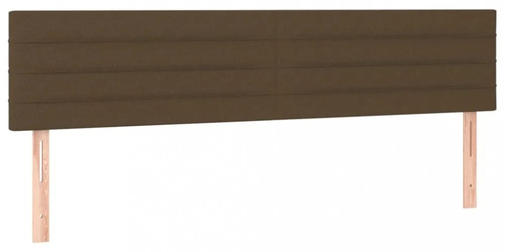 sötétbarna szövet LED-es fejtámla 200x5x78/88 cm