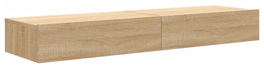 2 db sonoma tölgyszínű TV-szekrény LED-lámpákkal 60x35x15,5 cm