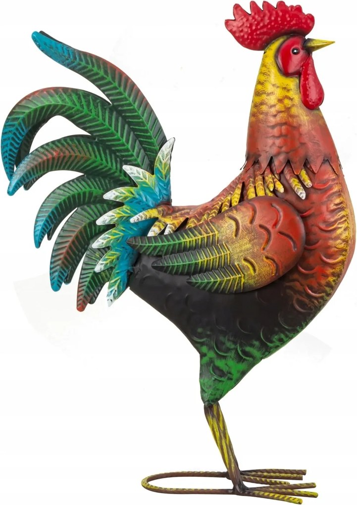 Fém Kakas Kertbe Otthonra, Élő 50cm magas