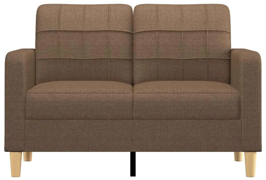 kétszemélyes barna szövetkanapé 120 cm