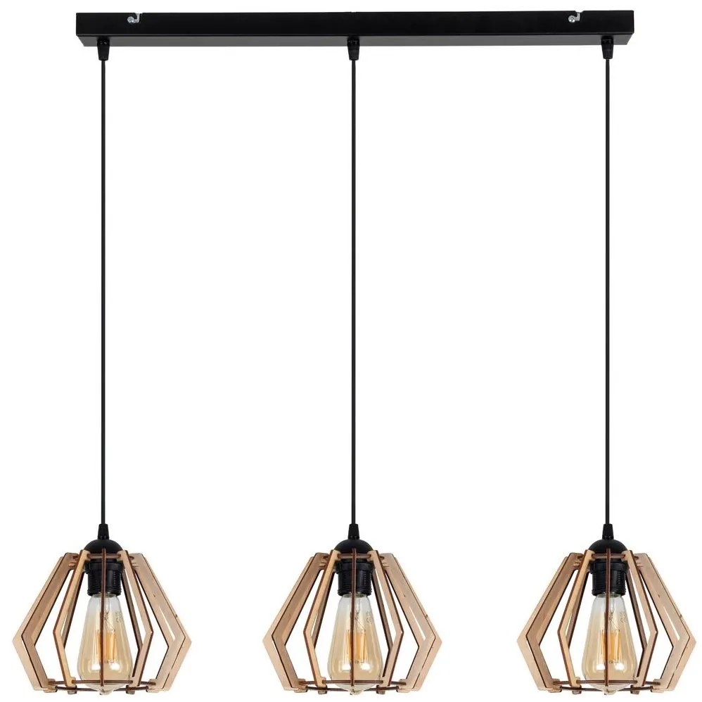 Belis Csillár zsinóron BERGO 3xE27/60W/230V fekete 0004