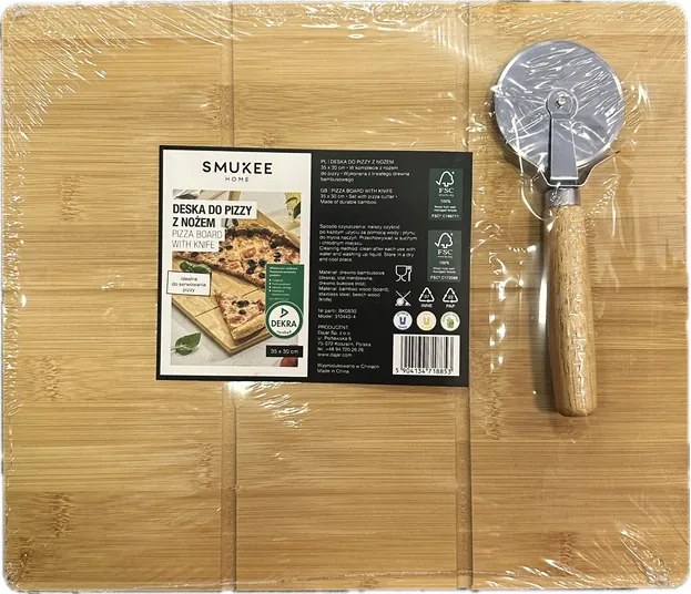 Smukee pizza deszka késsel Téglalap alakú 35 x 30cm