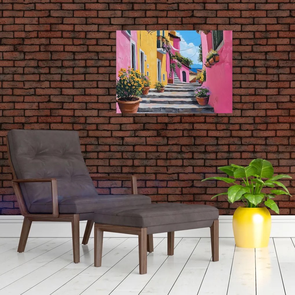Kép - Rózsaszín sikátor (70x50 cm)
