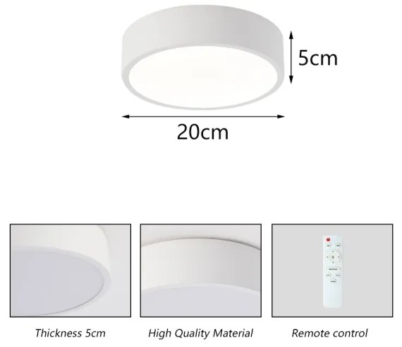 Brilagi - fényerőszabályozható LED lámpatest POOL LED/18W/230V 3000-6000K 20 cm fehér + távirányító