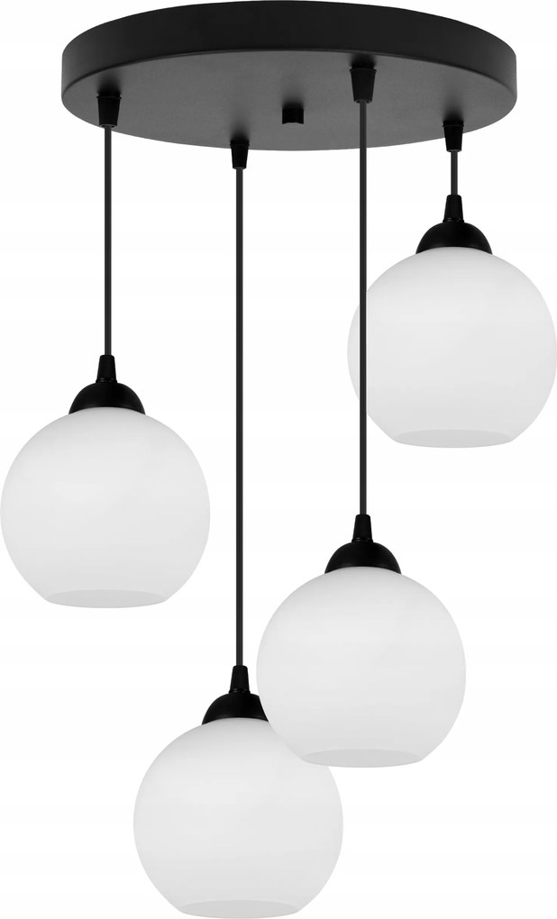 Mennyezeti Lámpa Lógó Csillár Üveg Lámpabúra Gömbök Fehér-fekete Csillogás