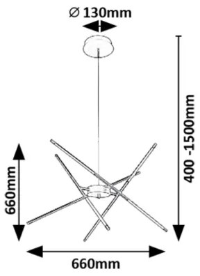 Rabalux 72339 - LED Csillár zsinóron HENLI2 LED/40W/230V 3000K arany