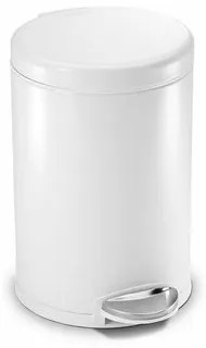 Simplehuman Pedálos kerek szemetes 4,5 l, fehér