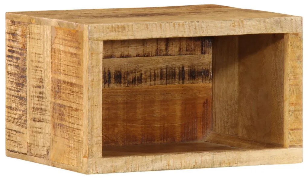 Fali Ágy Melletti Szekrény 40x30x25 cm Tömör Fa Durva Mangó