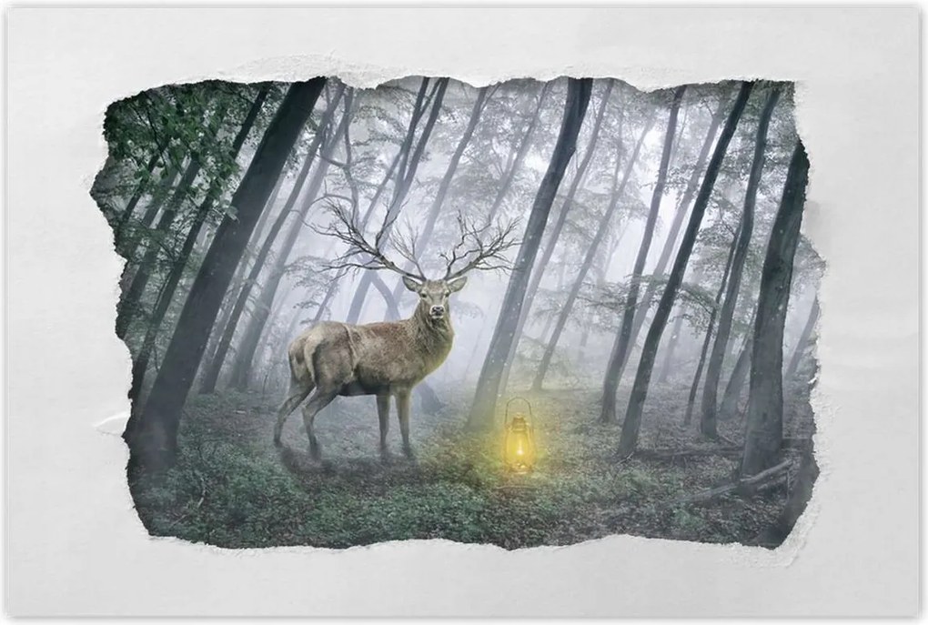 Poszterek 120x80 Szarvas az erdőben