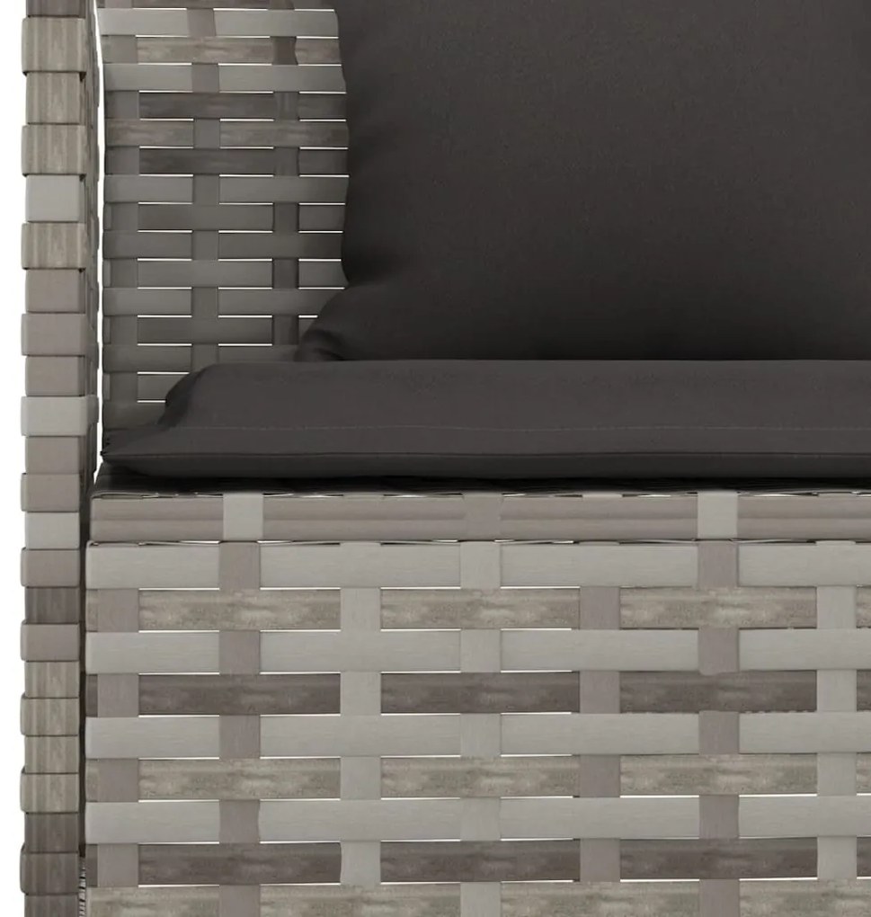 6 részes szürke polyrattan kerti étkezőgarnitúra párnákkal