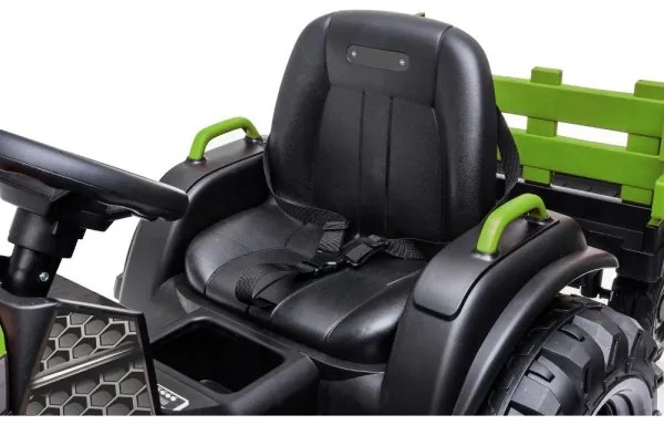 Elektromos traktor utánfutóval 2x30W/7000 mAh fekete/zöld + DO