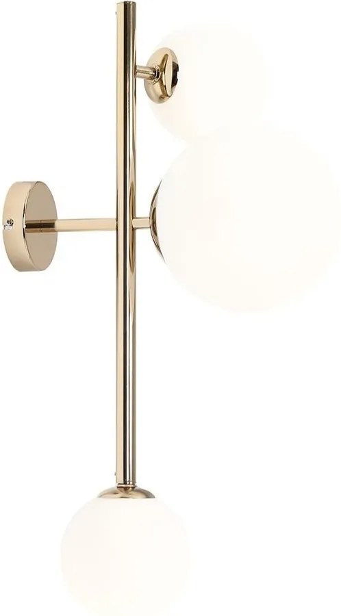 Fali lámpa fali lámpa arany fehér gömbök nappali hálószoba szoba Dione 3 XX