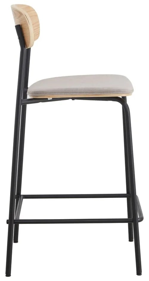 Fekete-szürkésbarna bárszék szett 2 db-os (ülésmagasság 66 cm) Adriana – Marckeric