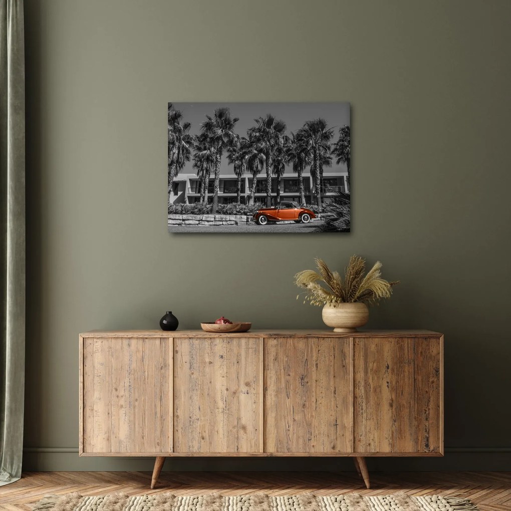 Kép - retro piros autó (70x50 cm)