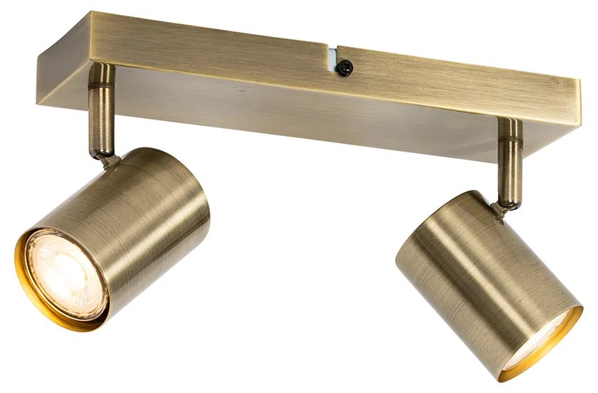Modern mennyezeti lámpa bronz 2-lámpás állítható téglalap alakú - Jeana