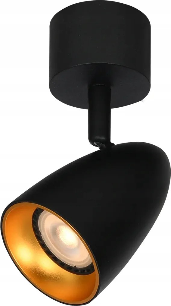 Mennyezeti spotlámpa fekete-arany állítható konyha nappaliba Italux