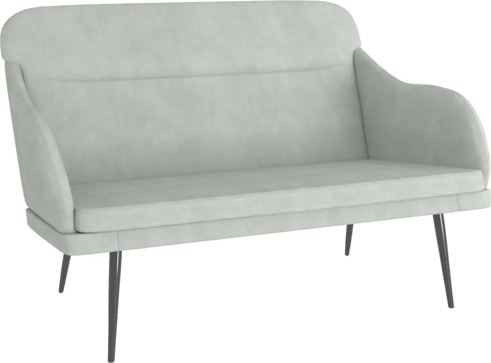 vidaXL világosszürke bársonypad 110 x 76 x 80 cm