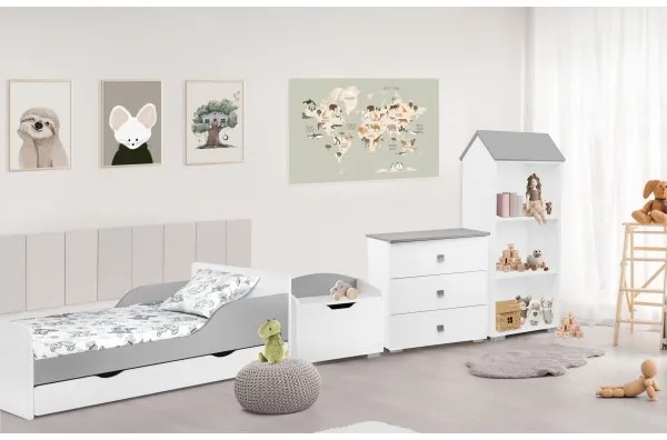 Szekrény PABIS 87x83 cm fehér/szürke