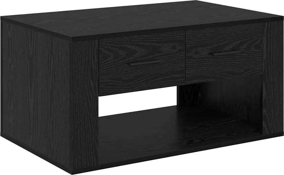 vidaXL Dohányzóasztal fiókkal Fekete tölgy 80 x 50 x 40 cm Faanyag