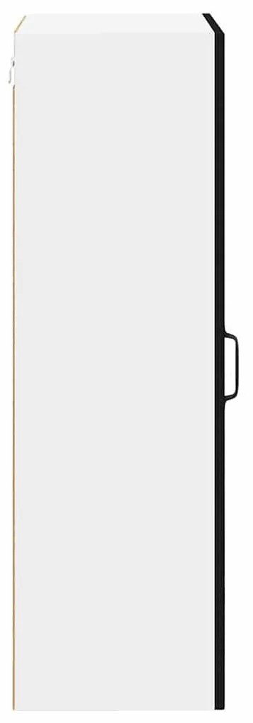 Fali konyhaszekrény polcokkal Fekete 50 x 31 x 100 cm Faanyag