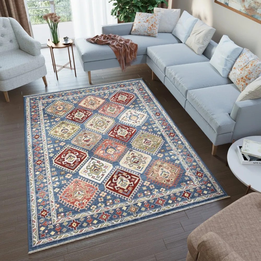 Designer vintage szőnyeg kék színben Szélesség: 120 cm | Hossz: 170 cm