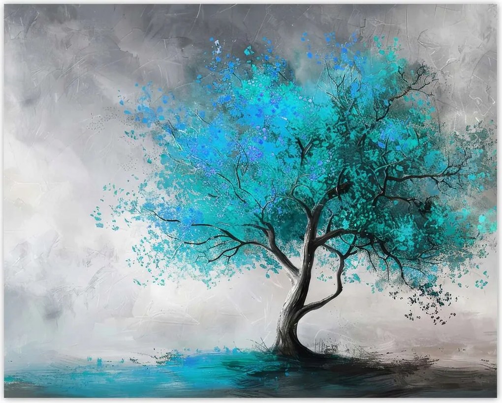 Poszterek 50x40 Kék fa Modern Art