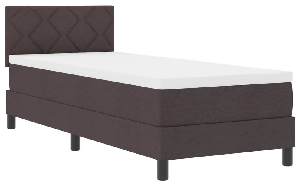 Box spring ágy matraccal Sötétbarna 80x200 cm Szövet