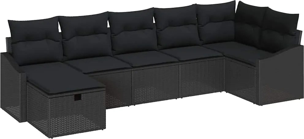 vidaXL Kanapé Szett párnával 7 pcs polirattan