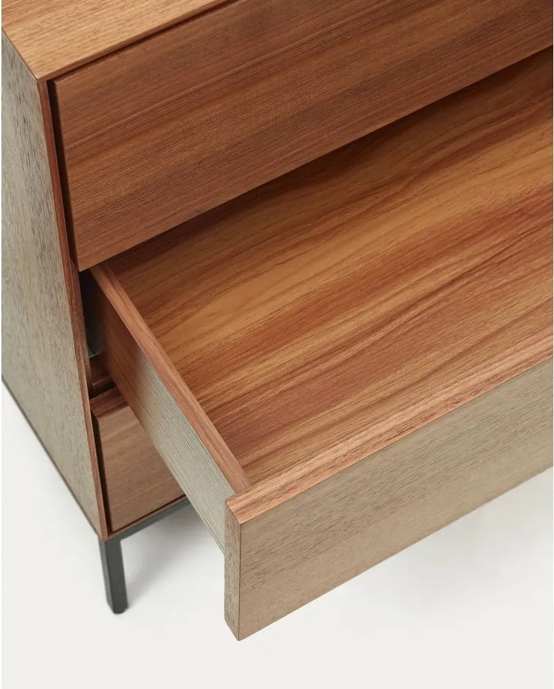 Natúr színű alacsony komód diófa dekorral 110x75 cm Vedrana – Kave Home