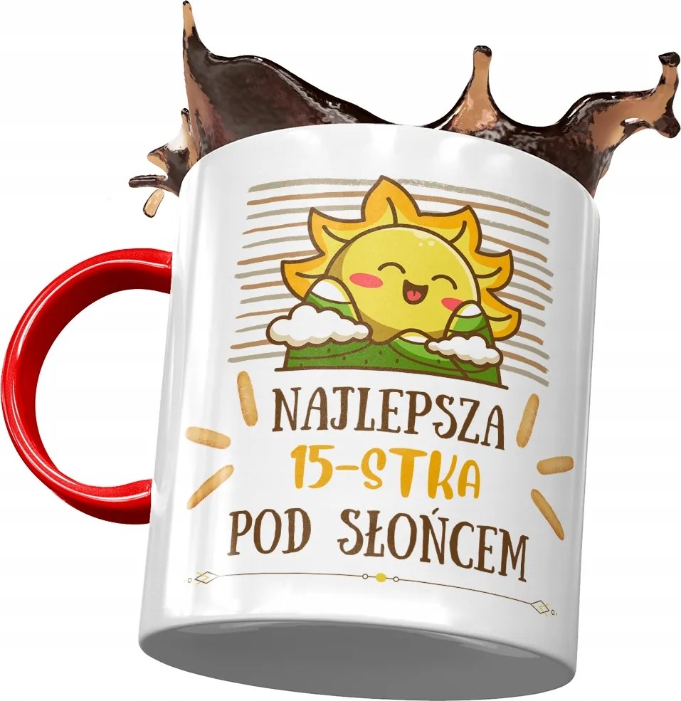 Piros Bögre Születésnapra 15 15. 15. Ajándék Nyomtatott Fotóval