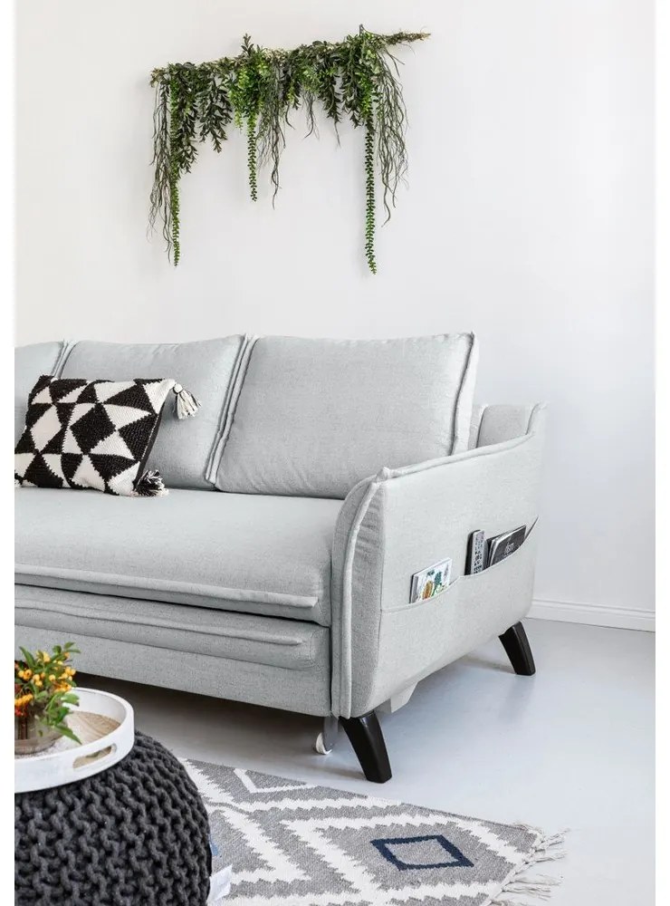 Charming Charlie világosszürke kinyitható sarokkanapé, bal oldali - Miuform